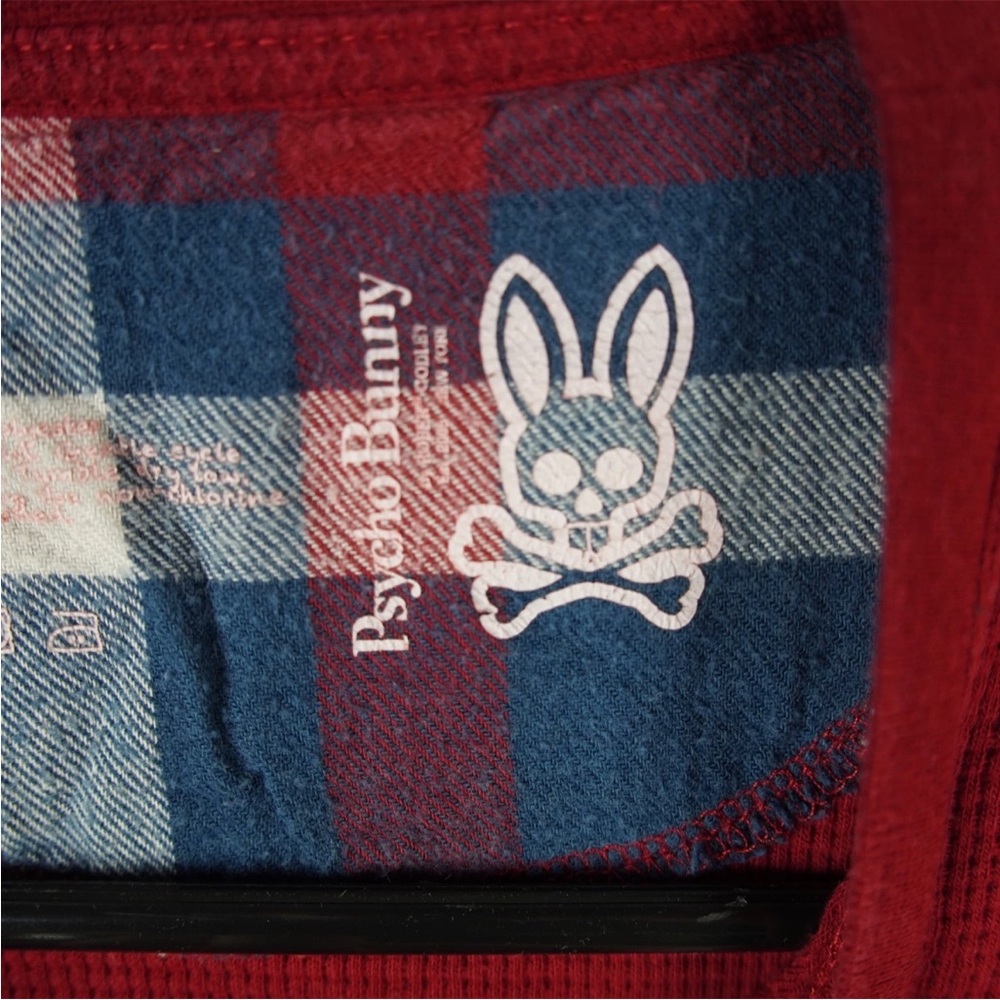 Psycho Bunny Shirt Men Large Red Long Sleeve Crew Neck Sweater EUC - Picture 3 of 9